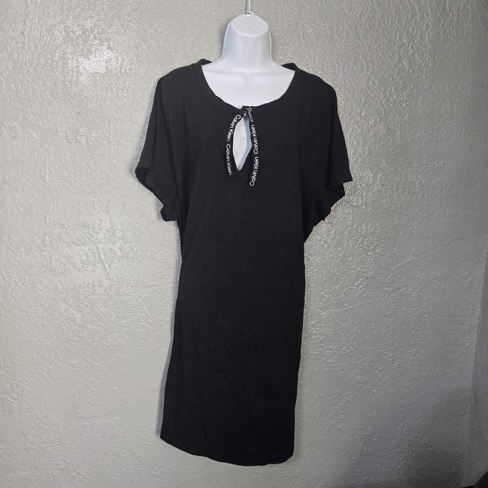 Calvin Klein Collection Black Dress‎ with Logo Accent